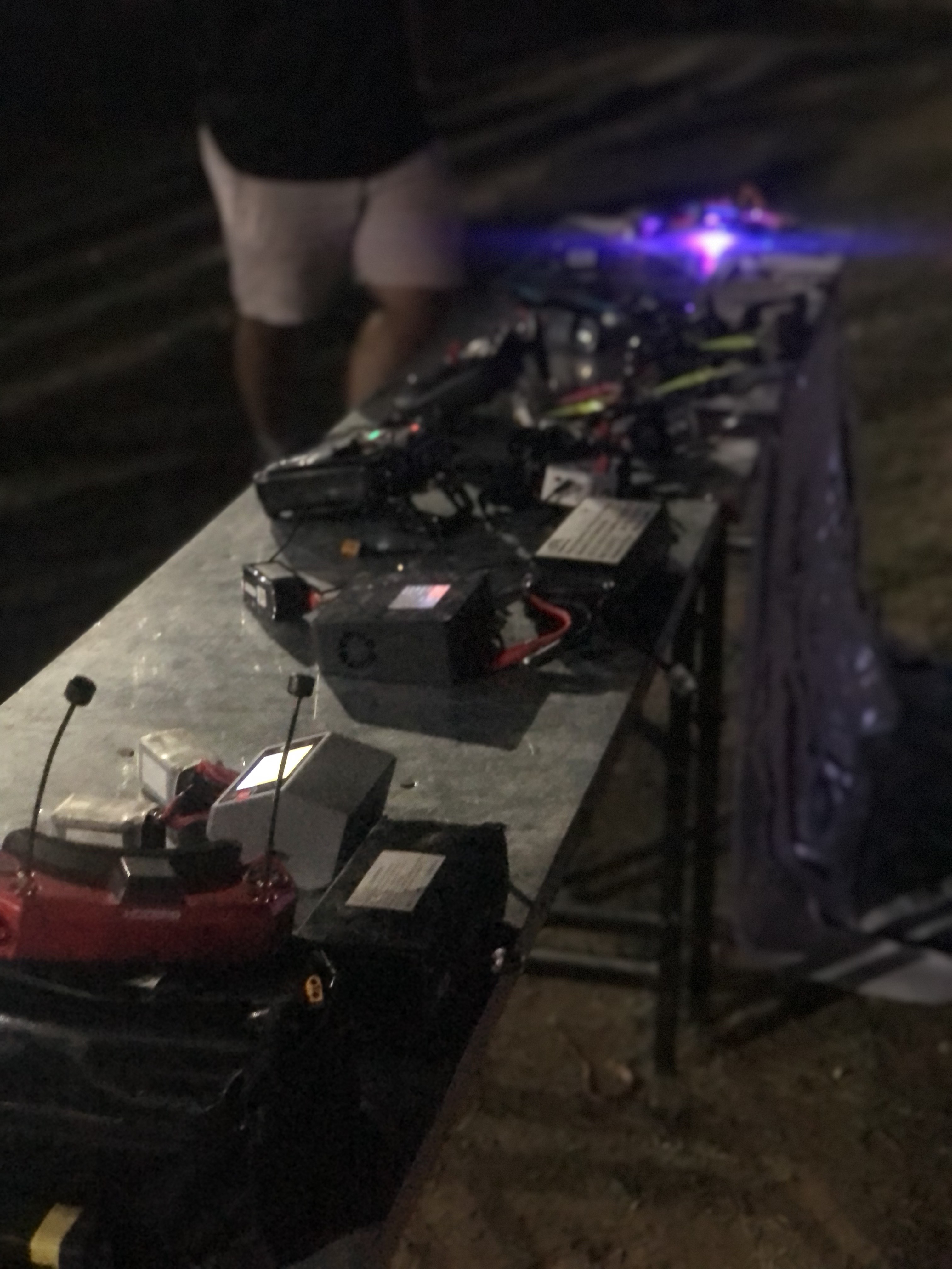 A burnt motor and a tree. One terrible drone race.